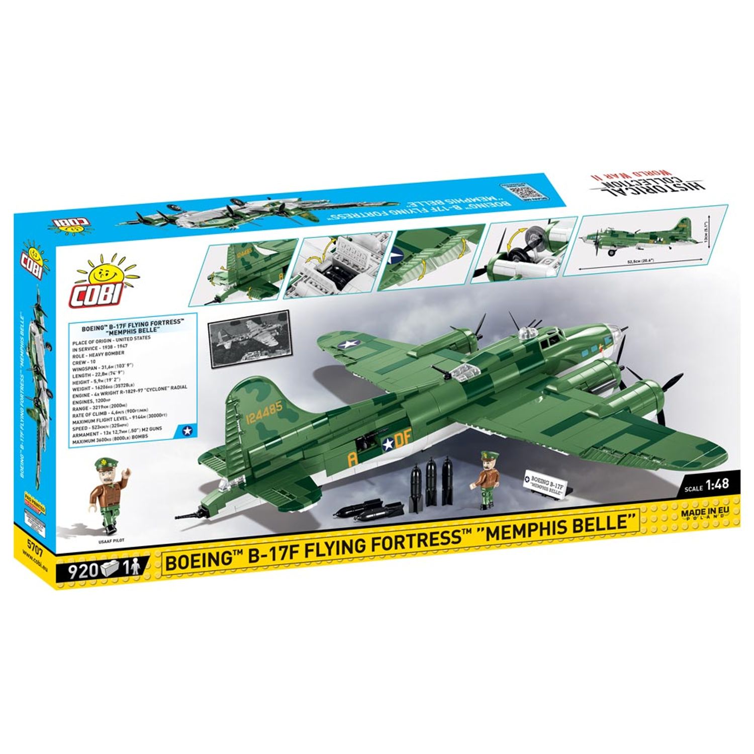 Set de Construit Boeing B-17F Flying Fortress Memphis Belle fotografia produsului View 2 L