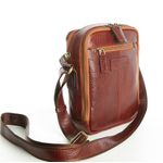 Borseta de umar din piele naturala maro roscat T5153, MAGAZINULDEGENTI fotografia produsului