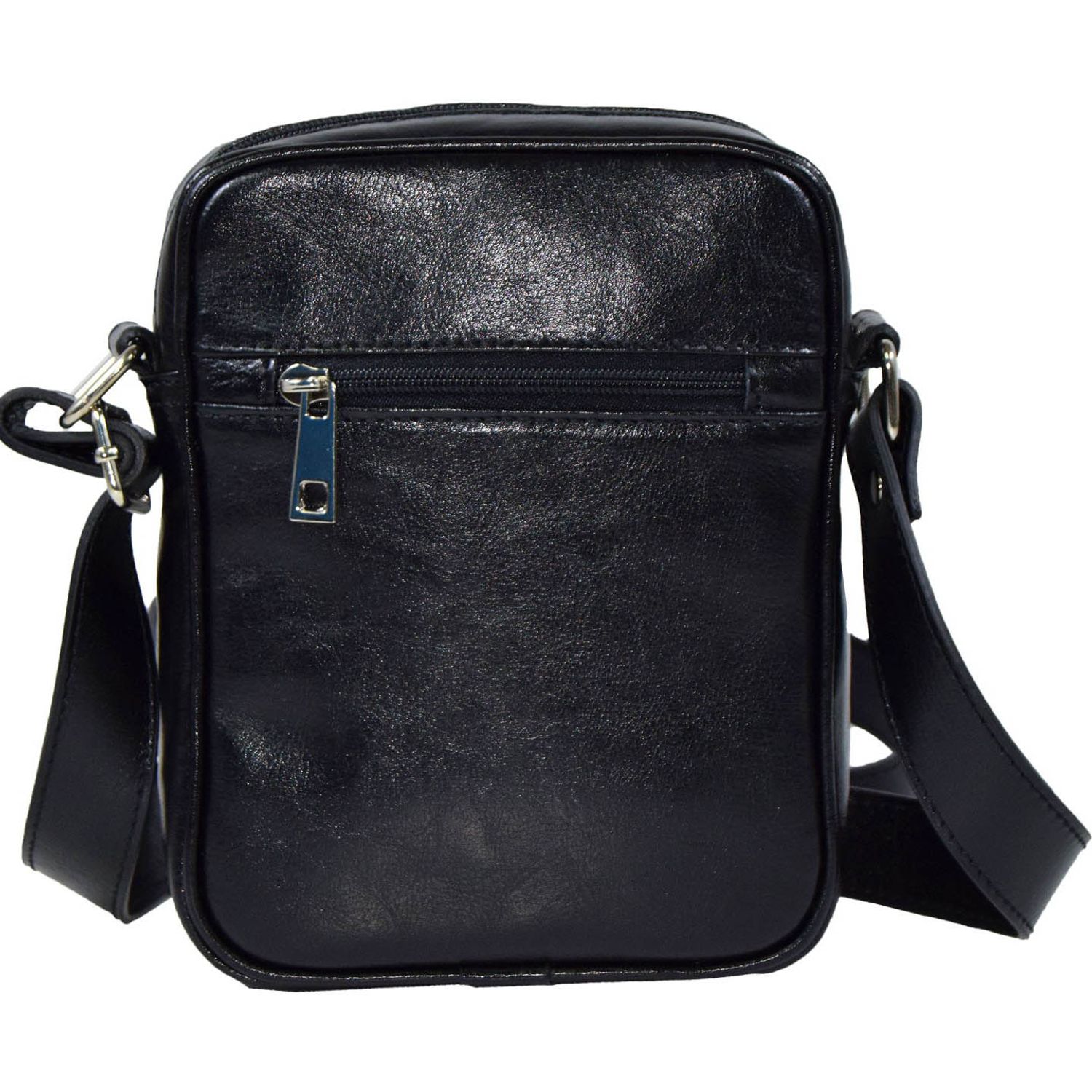 Borseta piele neagra, MAGAZINULDEGENTI, model cu fermoare 010 fotografia produsului View 3 L
