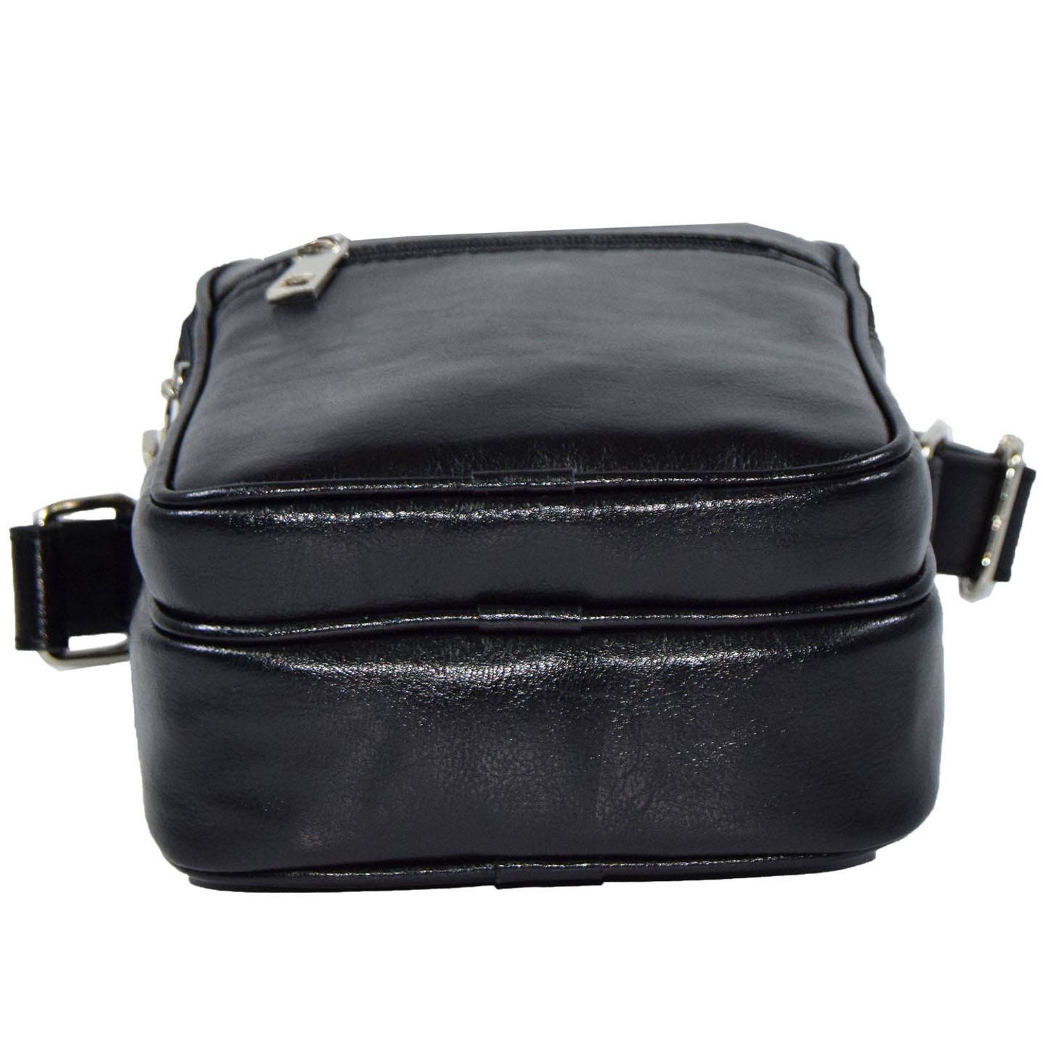 Borseta piele neagra, MAGAZINULDEGENTI, model cu fermoare 010 fotografia produsului View 6 L