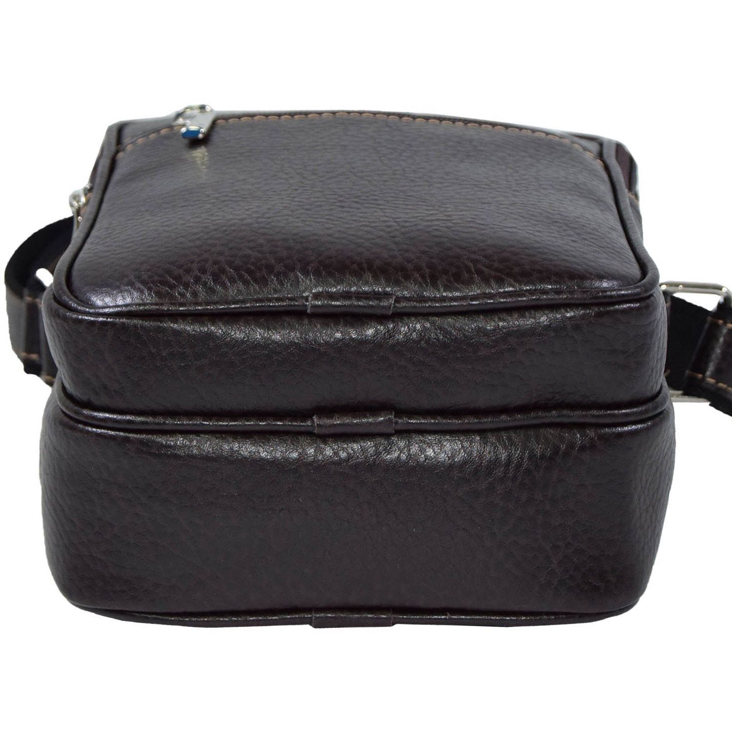 Borseta piele moale maro, MAGAZINULDEGENTI, model cu fermoare 010 fotografia produsului View 6 L