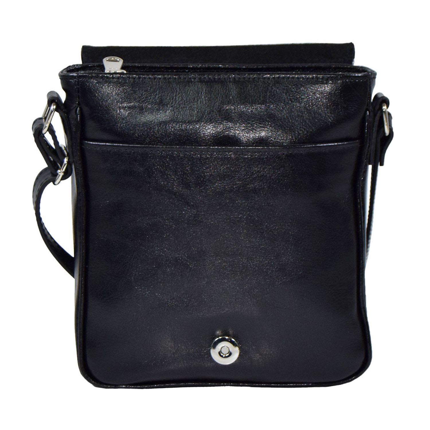 Borseta piele neagra ,MAGAZINULDEGENTI model cu capac 05 fotografia produsului View 3 L