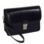 Borseta de mana, office piele neagra MAGAZINULDEGENTI model A01 fotografia produsului