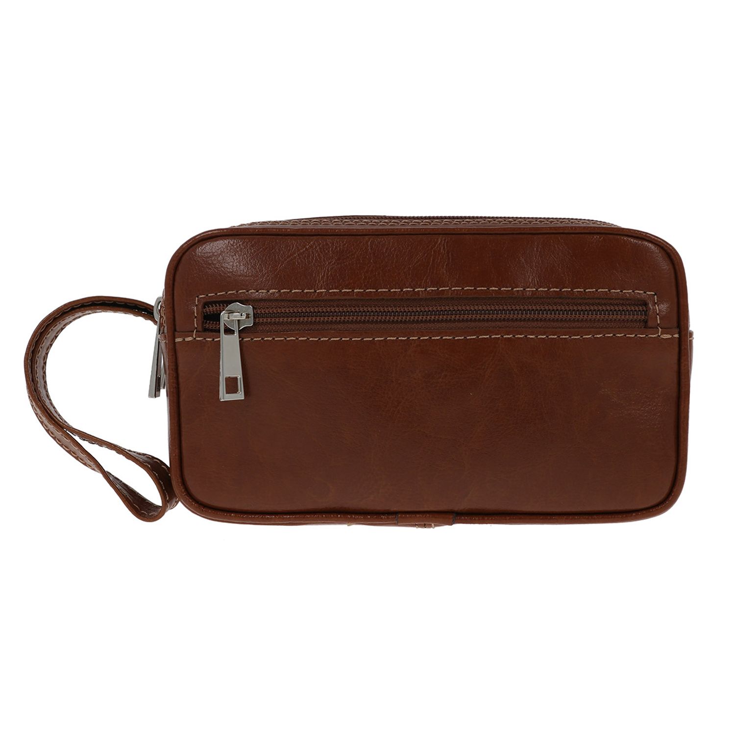 Borseta de mana din piele maro tabac, model 013, MAGAZINULDEGENTI fotografia produsului View 5 L