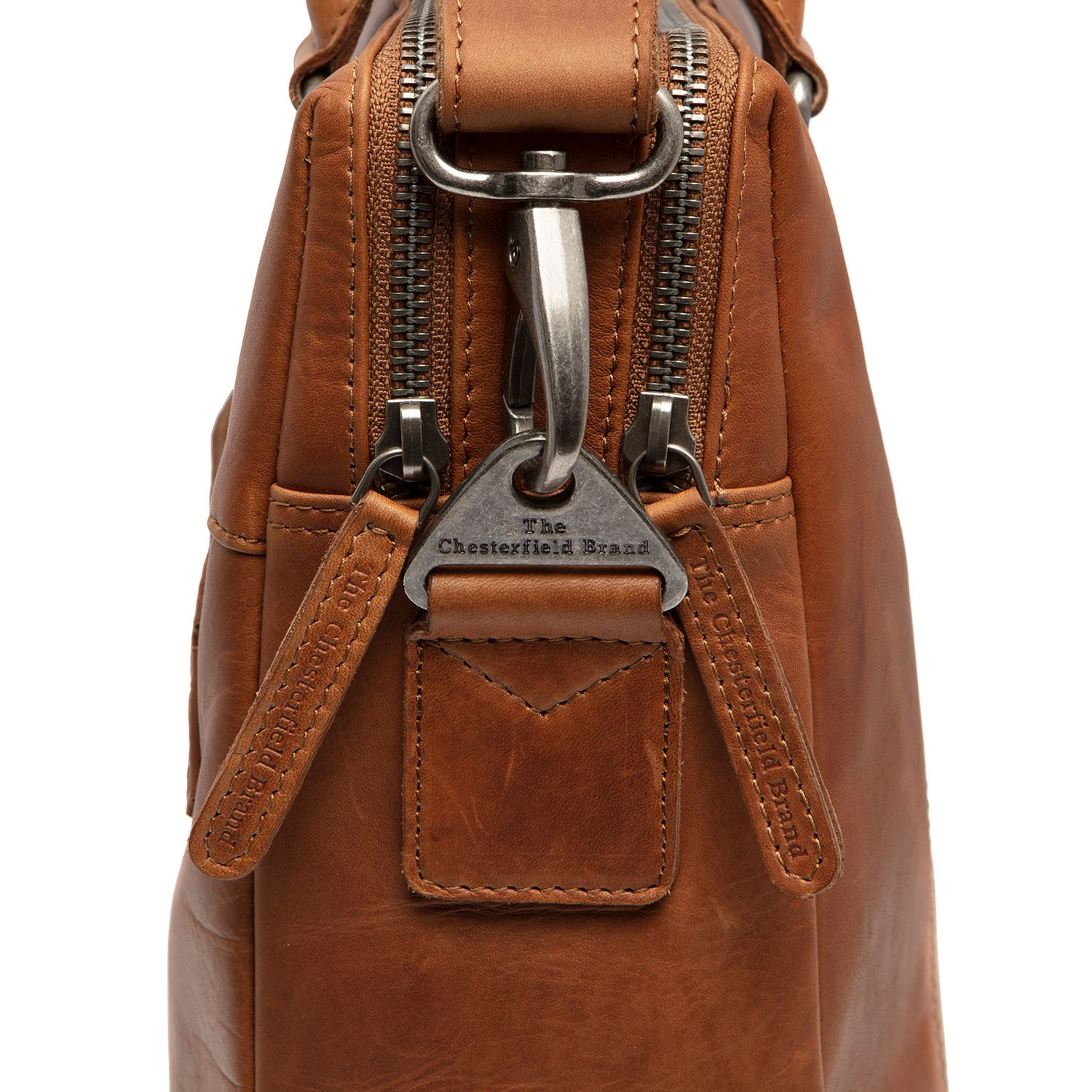 Geanta laptop din piele naturala, The Chesterfield Brand, Santiago, 14 inch, Maro coniac fotografia produsului View 4 L