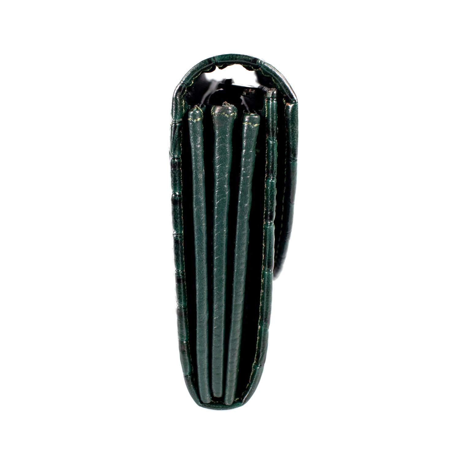 Portofel de dama din piele naturala, Reform, model 733, Verde croco fotografia produsului View 4 L