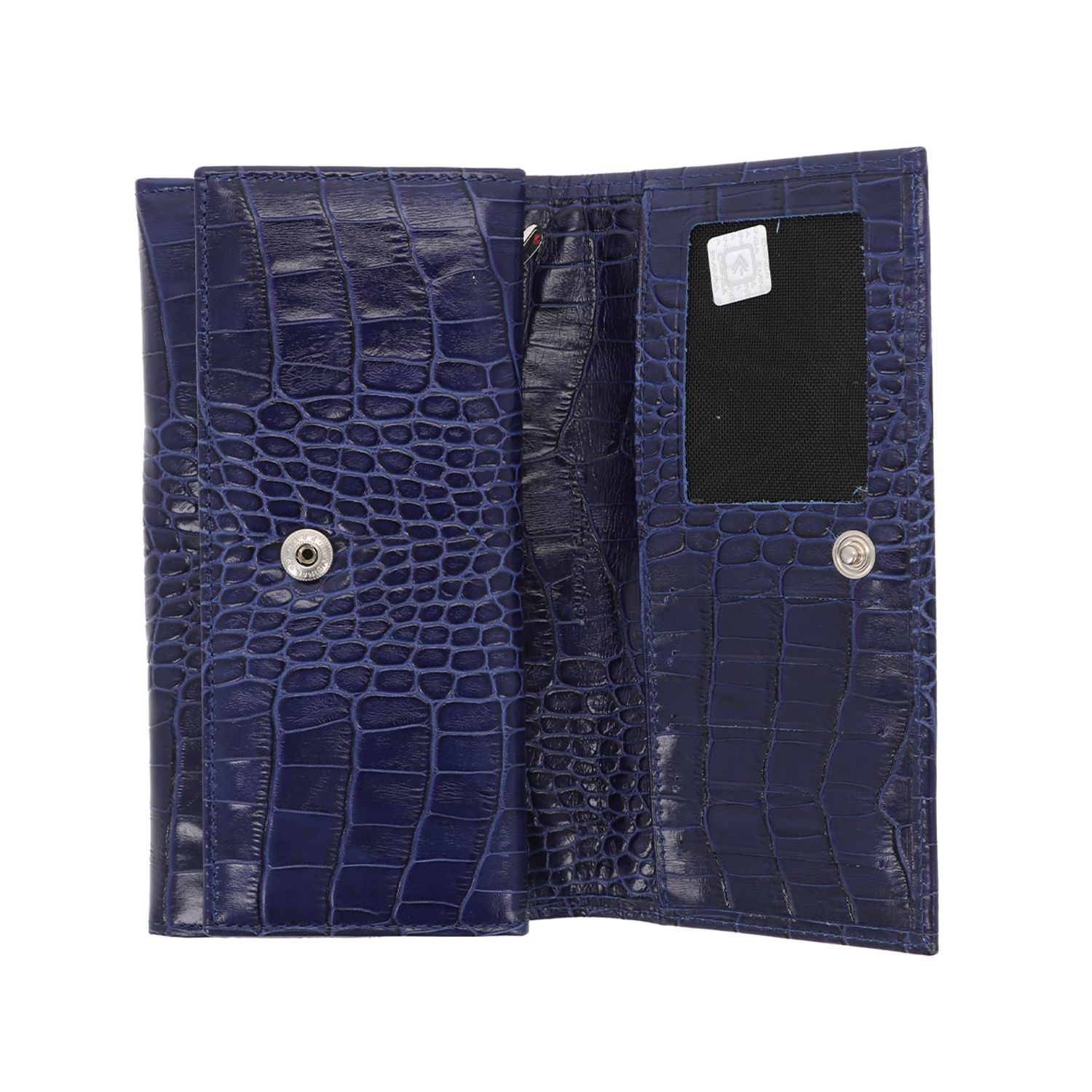 Portofel din piele naturala tip croco, bleumarin, model 2054, cu capac dublu, MAGAZINUL DE GENTI fotografia produsului View 4 L