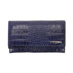 Portofel din piele naturala tip croco, bleumarin, model 2054, cu capac dublu, MAGAZINUL DE GENTI fotografia produsului View 2 S