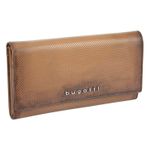 Portofel dama maro coniac, piele naturala cu perforatii, Bugatti model Perfo 602 fotografia produsului