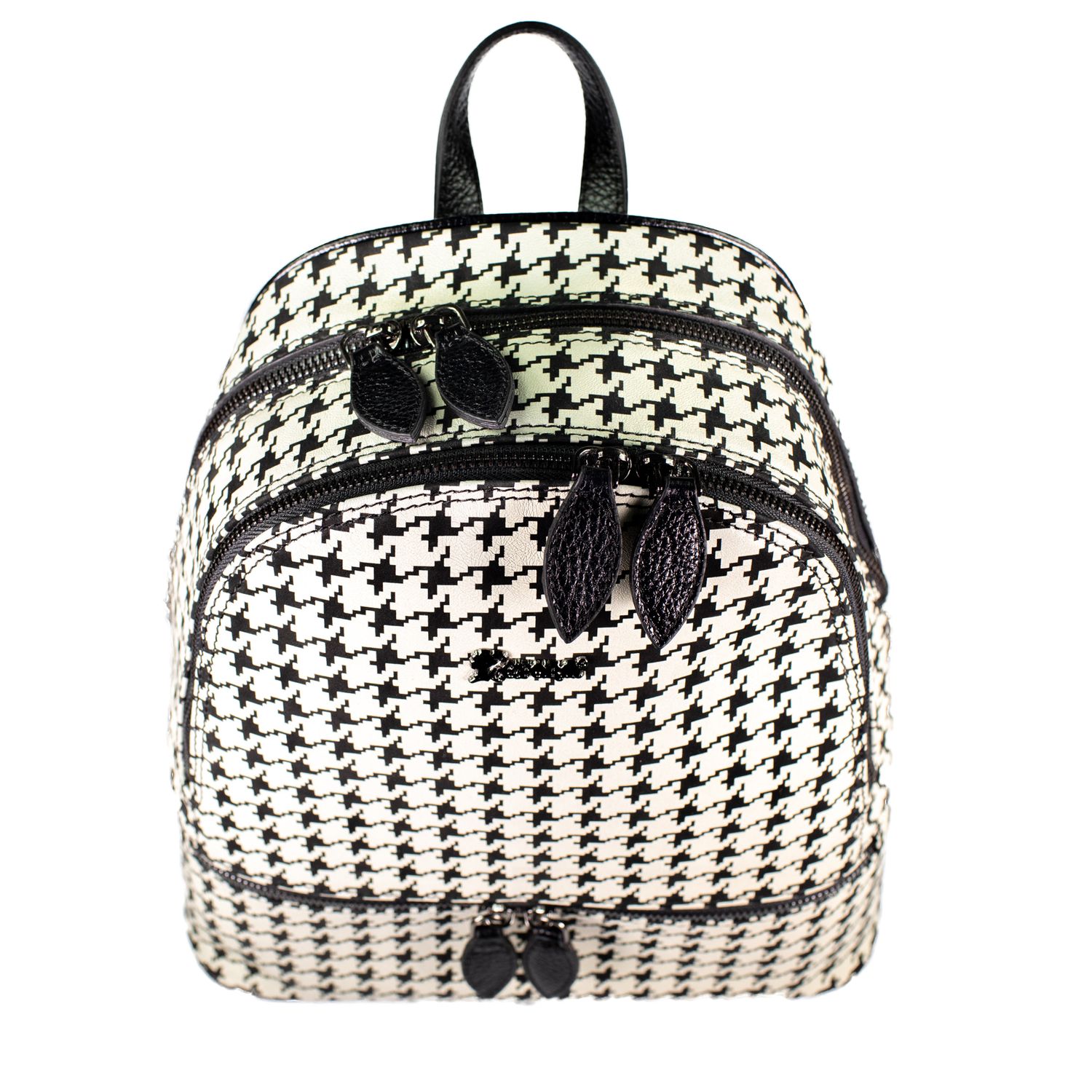 Rucsac de dama din piele naturala, Reform, model 1155, Alb cu imprimeu fotografia produsului View 5 L