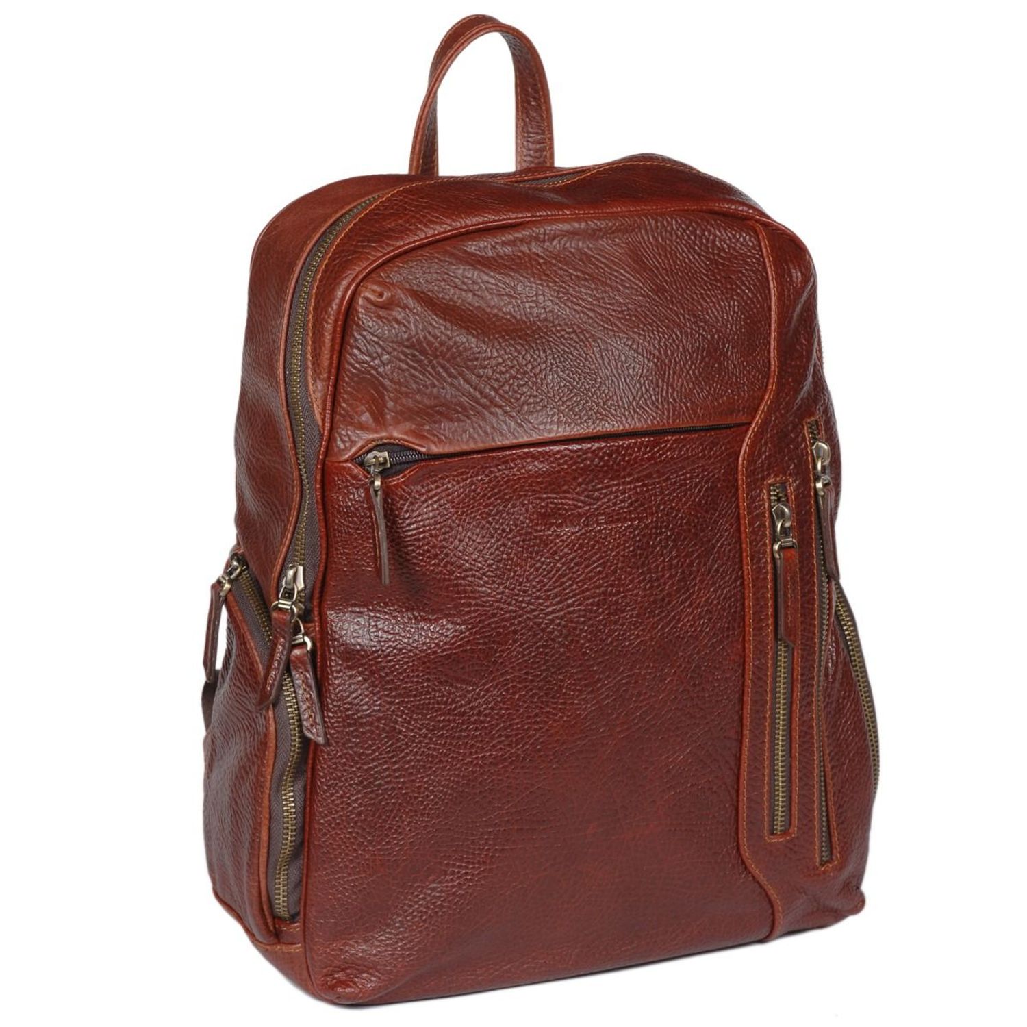 Rucsac din piele naturala rezistenta maro roscat, magazinuldegenti, model 5094, fotografia produsului