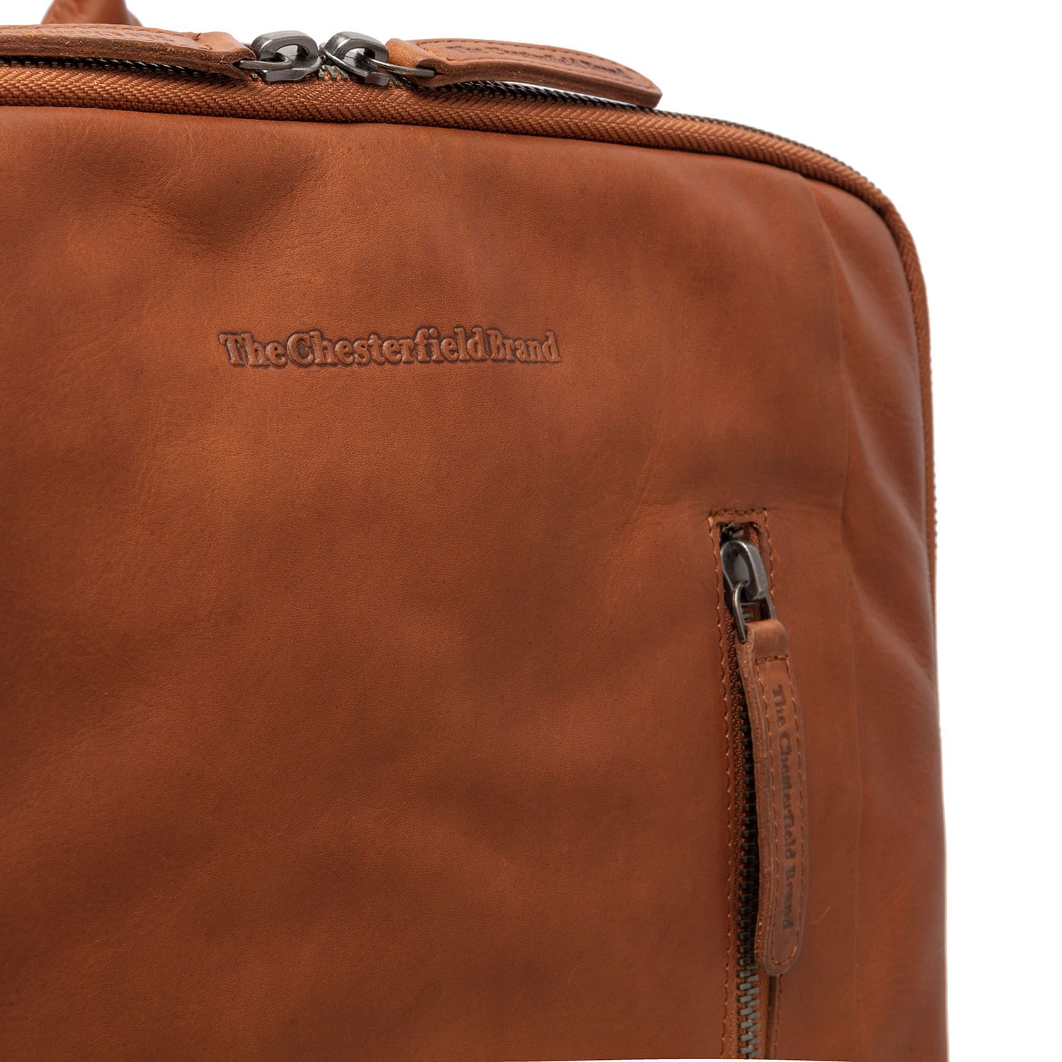 Rucsac de laptop din piele naturala, The Chesterfield Brand, Newcastle, 17 inch, Maro coniac fotografia produsului View 4 L