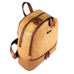 Rucsac de dama din piele naturala, Reform, model 1155, Maro coniac cu imprimeu fotografia produsului