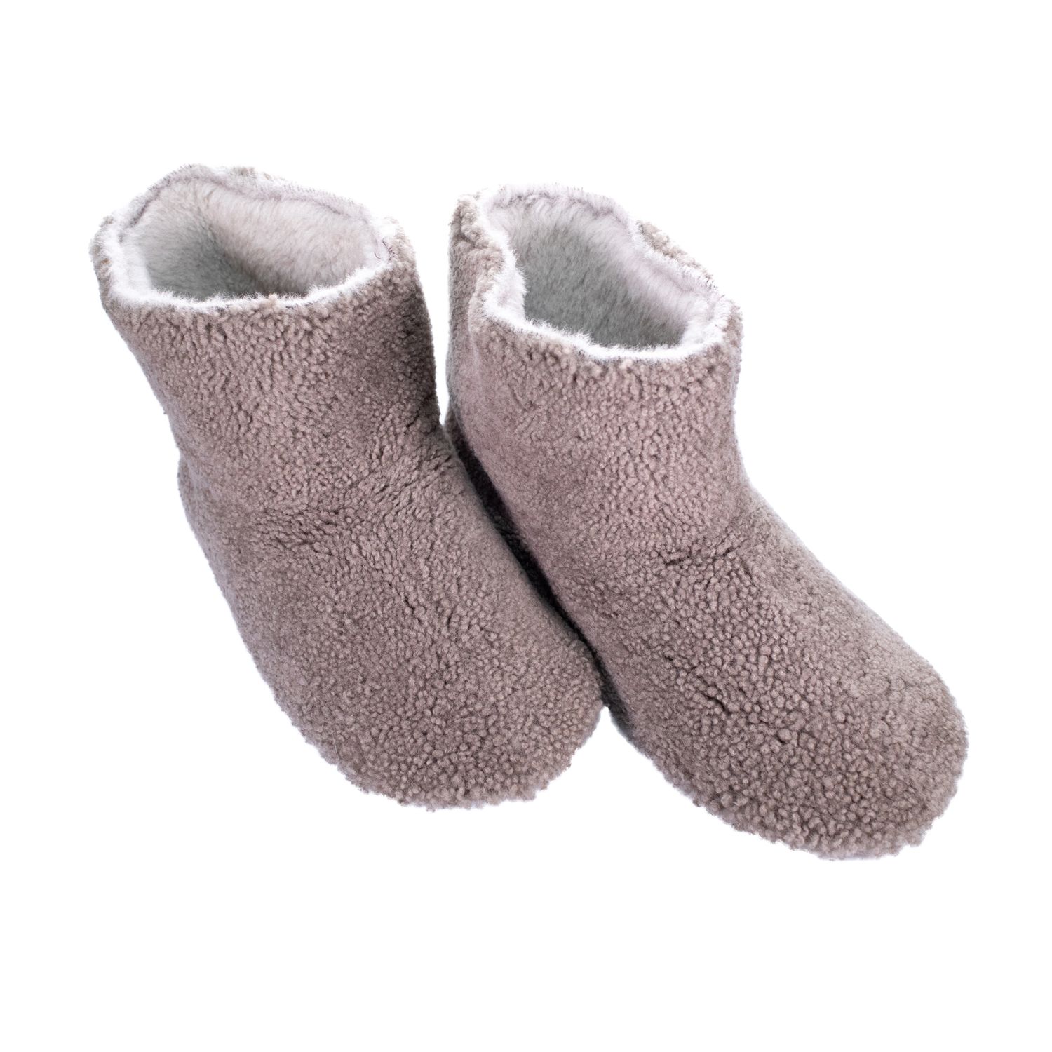 Botosei de casa din blana naturala de miel, confortabila, model unisex, marimea 36, Gri fotografia produsului