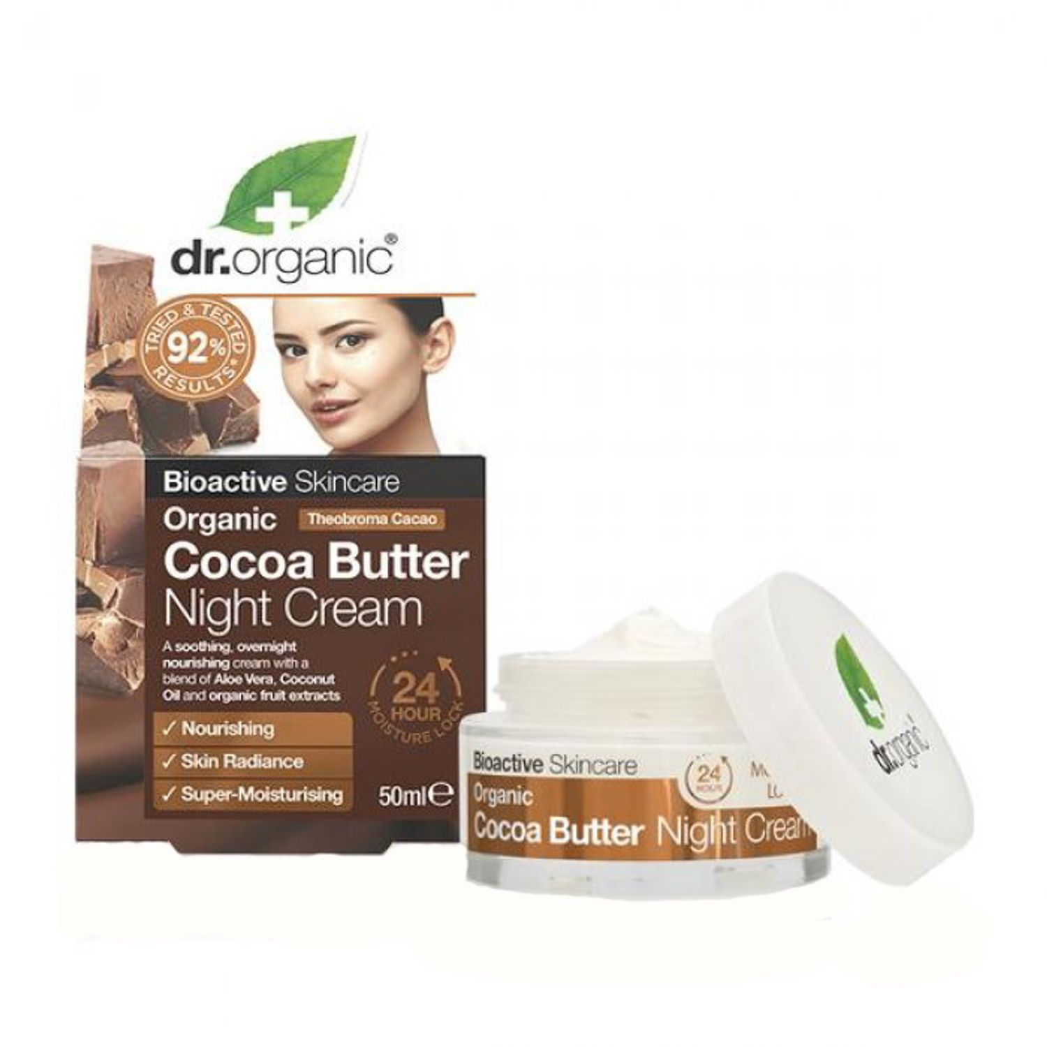 Crema de noapte cu unt de cacao Dr Organic 50 ml fotografia produsului