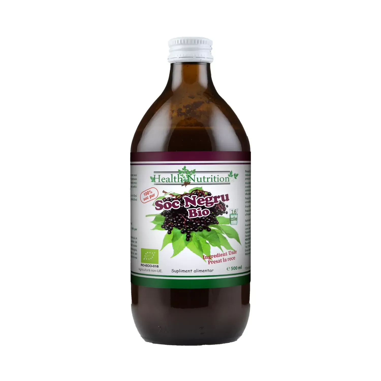 Soc negru suc BIO 100% PUR (certificat BIO) 500ml fotografia produsului