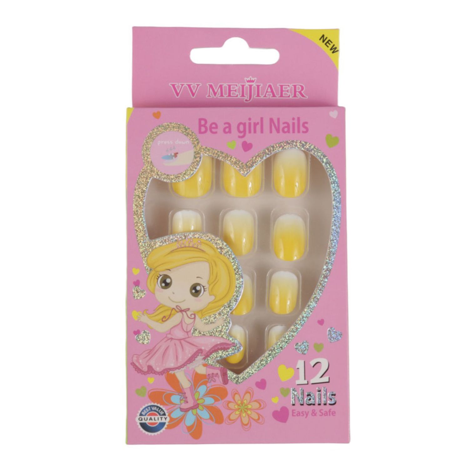 Set 12 Unghii False Pentru Copii, 24 Limonada fotografia produsului