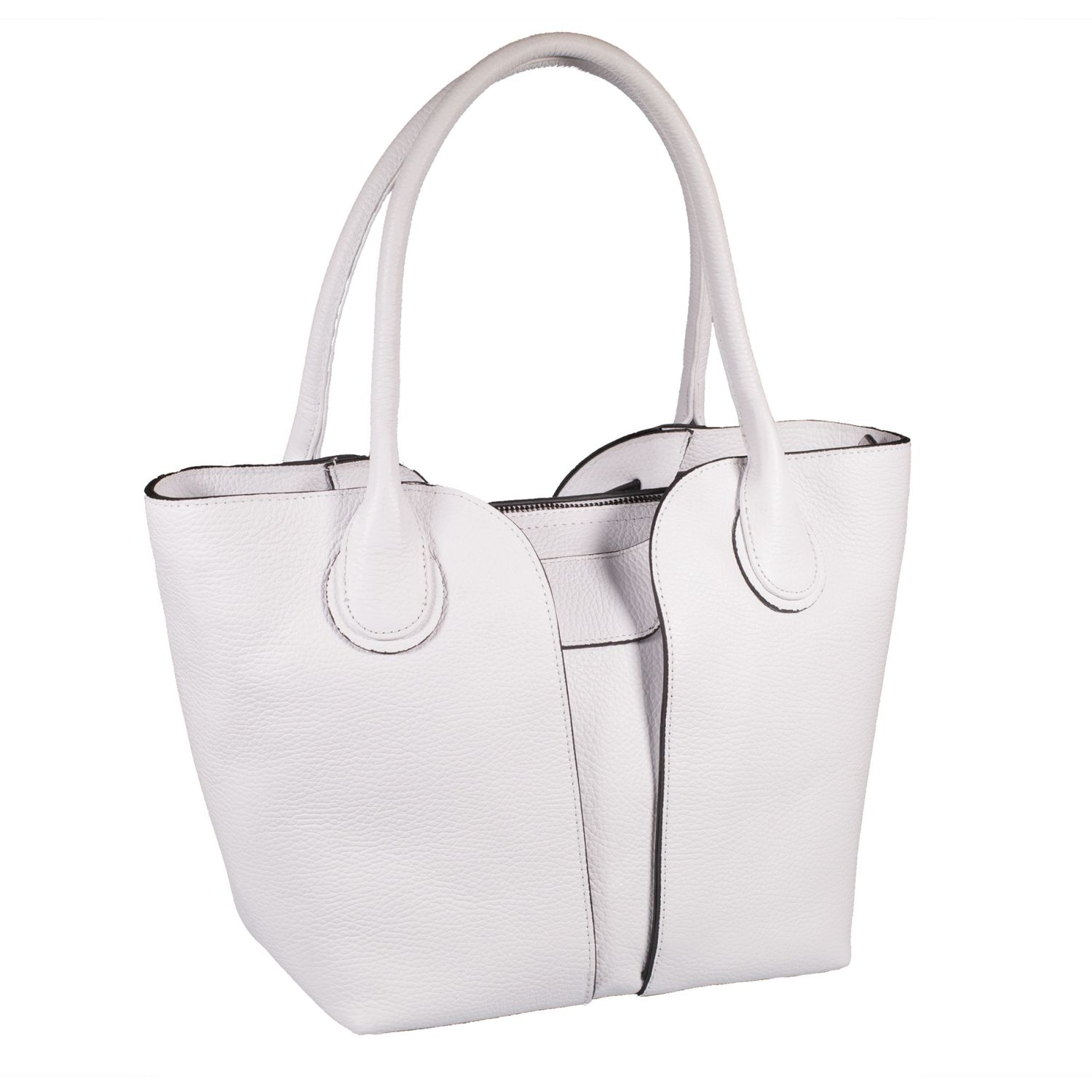 Geanta shopper de dama, din piele naturala, Reform, 904, Alb fotografia produsului View 2 L