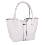 Geanta shopper de dama, din piele naturala, Reform, 904, Alb fotografia produsului