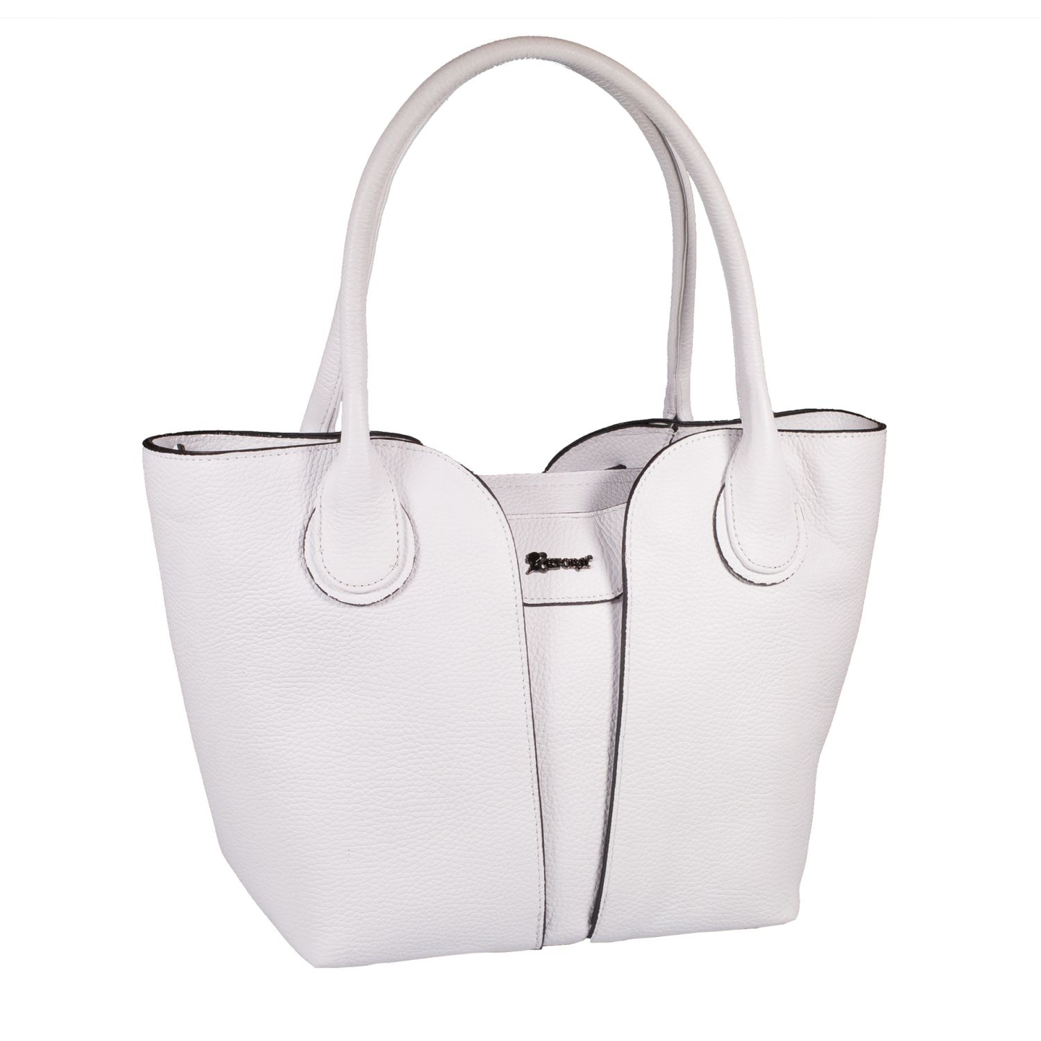 Geanta shopper de dama, din piele naturala, Reform, 904, Alb fotografia produsului