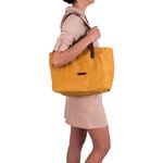 Geanta dama, Gianni Conti, material textil si piele, seria 931, Galben fotografia produsului View 3 S