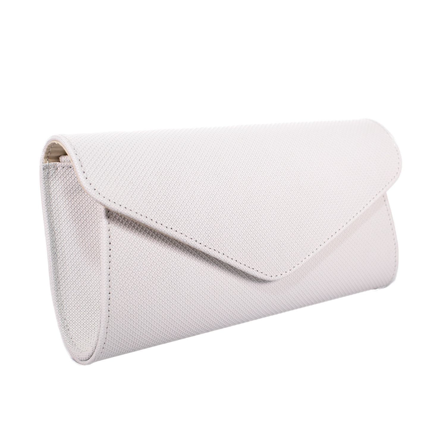 Plic elegant din piele naturala, model 08, Alb cu presaj geometric fotografia produsului