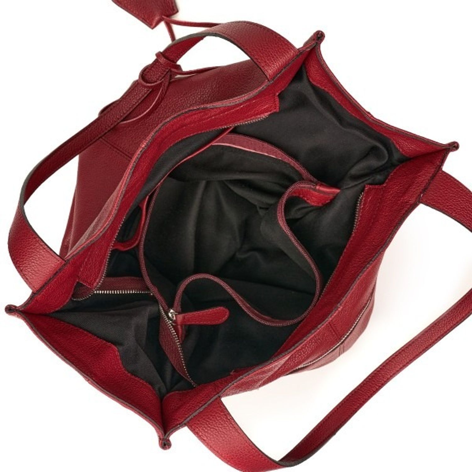 Geanta dama din piele naturala moale, model 268, de umar, Bordo fotografia produsului View 3 L
