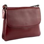 Geanta dama din piele naturala, model 252 crossbody, Bordo fotografia produsului
