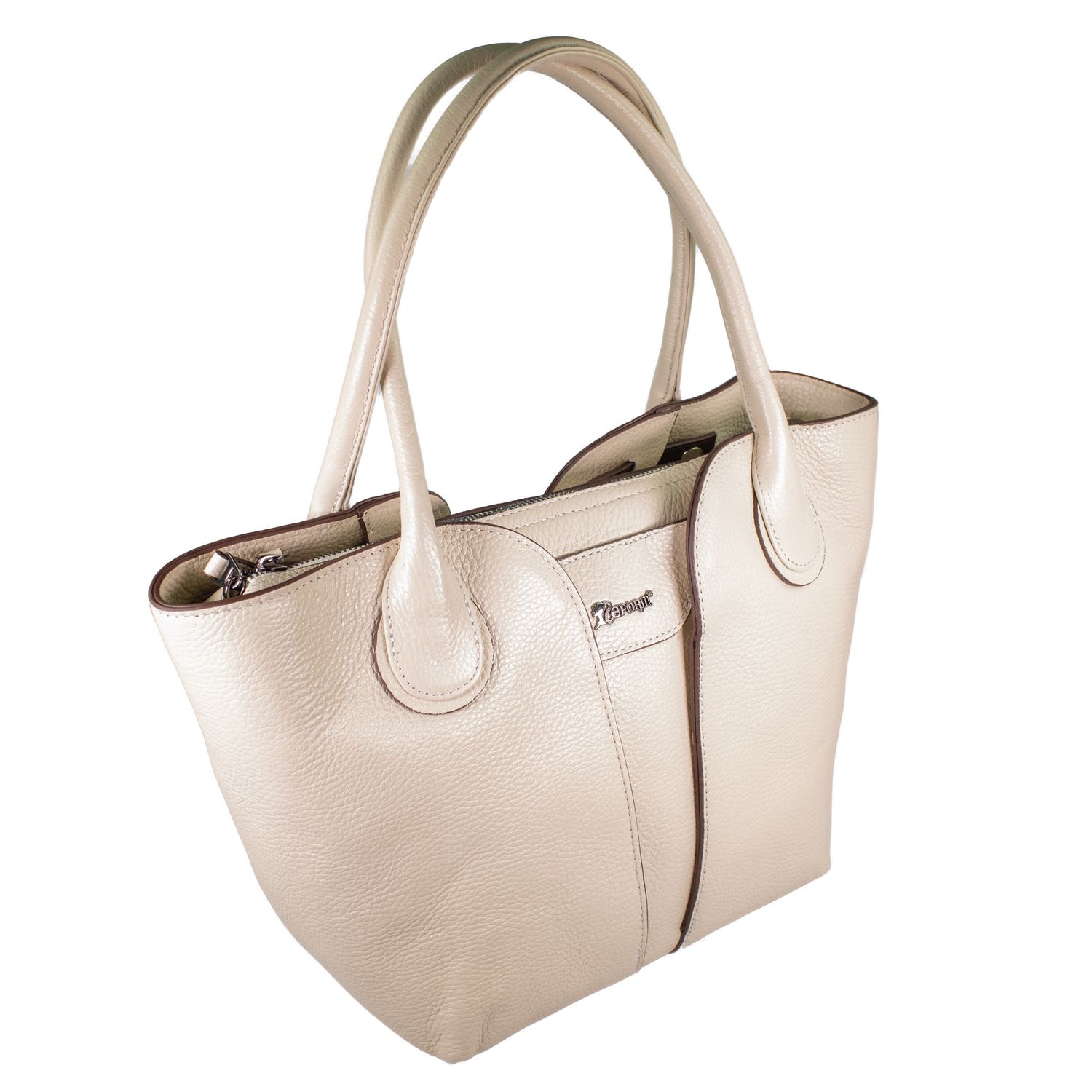Geanta shopper de dama, din piele naturala, Reform, 904, Bej fotografia produsului