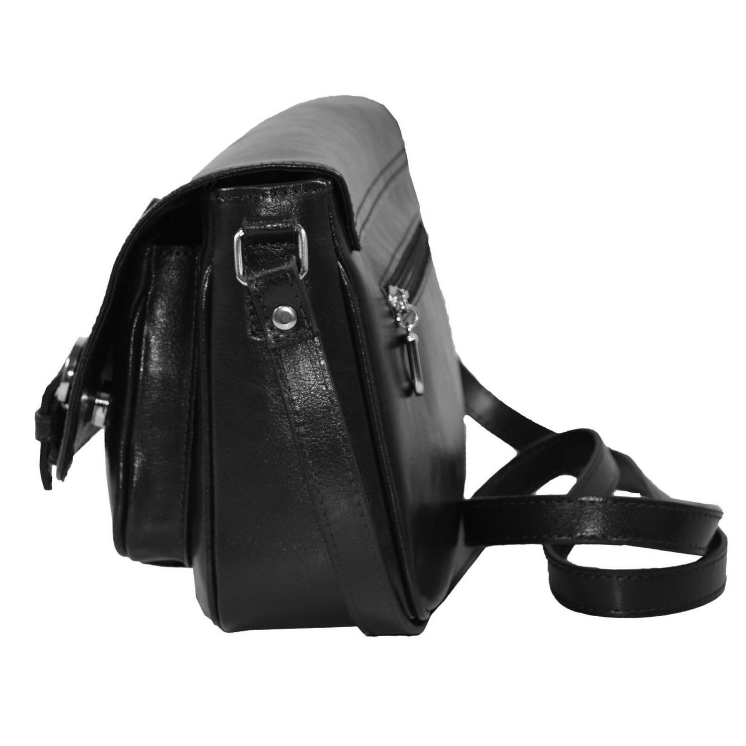 Geanta de umar piele naturala neagra , MAGAZINULDEGENTI, dama 208 fotografia produsului View 3 L