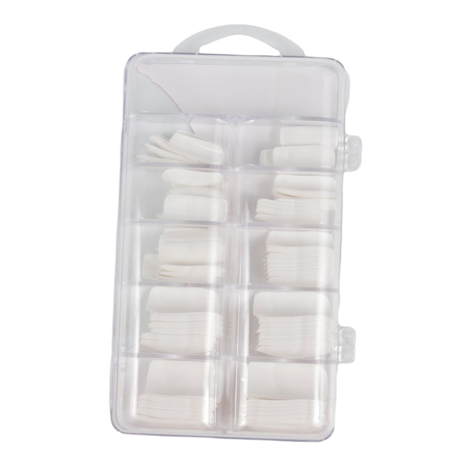 Set 100 bucati Unghii False tips, Forma lunga dreptunghiulara, Albe fotografia produsului View 2 L