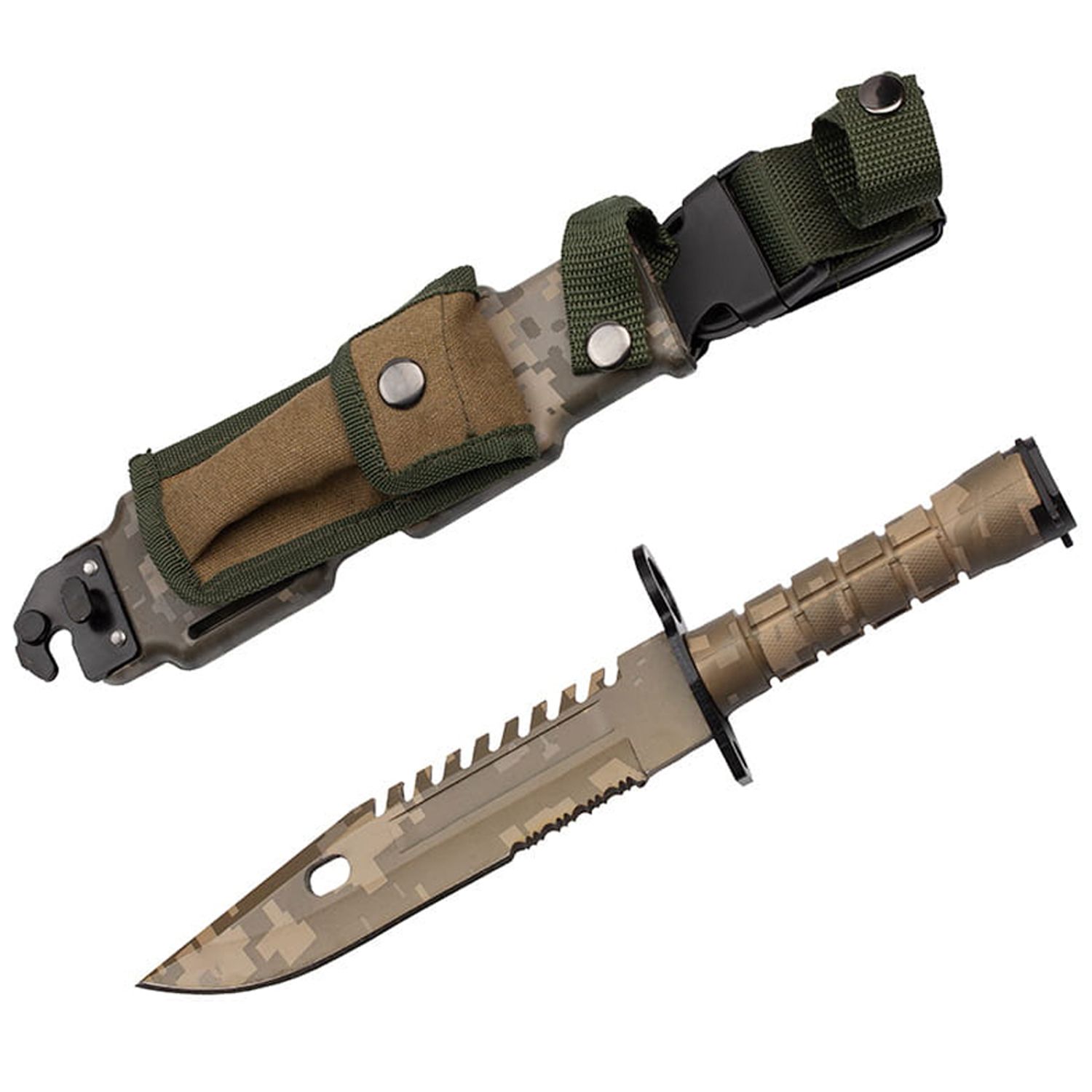 Cutit de vanatoare IdeallStore&reg;, Jungle Camo, multicolor, 32.5 cm, teaca inclusa fotografia produsului View 2 L