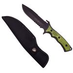 Cutit de vanatoare IdeallStore&reg;, Extreme Beetle, verde, 29 cm, teaca inclusa fotografia produsului