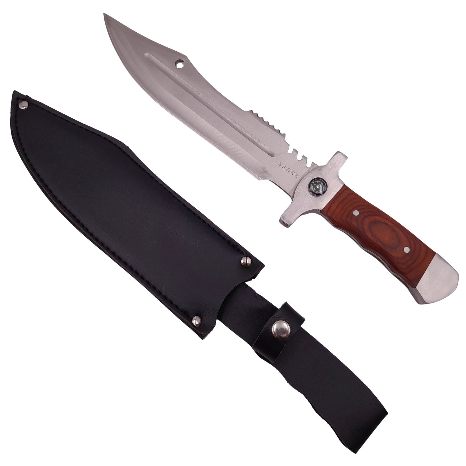 Cutit de vanatoare IdeallStore&reg;, Silver Saber, gri, 35 cm, teaca inclusa fotografia produsului