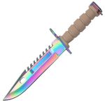Cutit de vanatoare IdeallStore&reg;, Rainbow Desert, multicolor, 32.5 cm, teaca inclusa fotografia produsului View 2 S