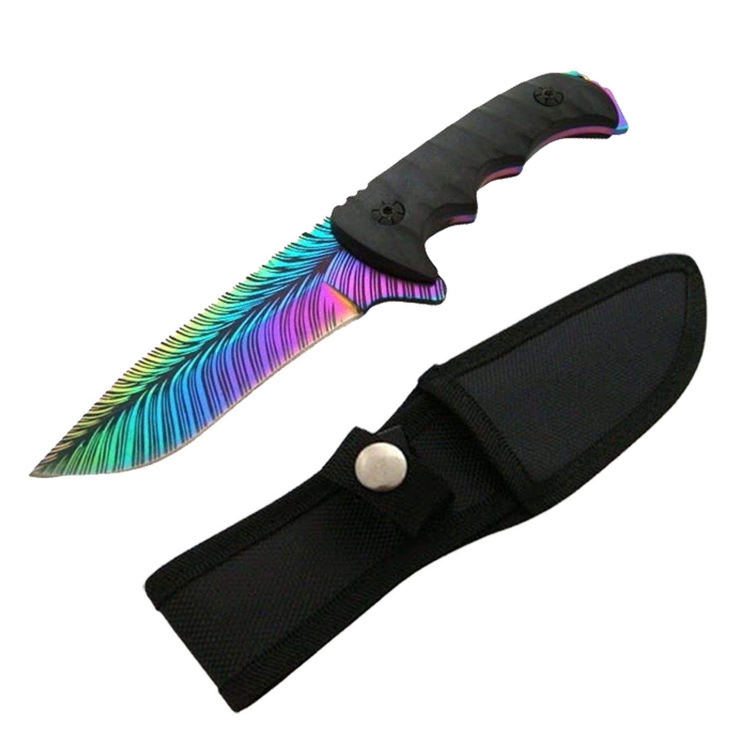 Cutit de vanatoare IdeallStore&reg;, Safari Mix, 23 cm, multicolor, teaca inclusa fotografia produsului
