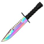 Cutit de vanatoare IdeallStore&reg;, Rainbow Rambo, 32.5 cm, multicolor, teaca inclusa fotografia produsului
