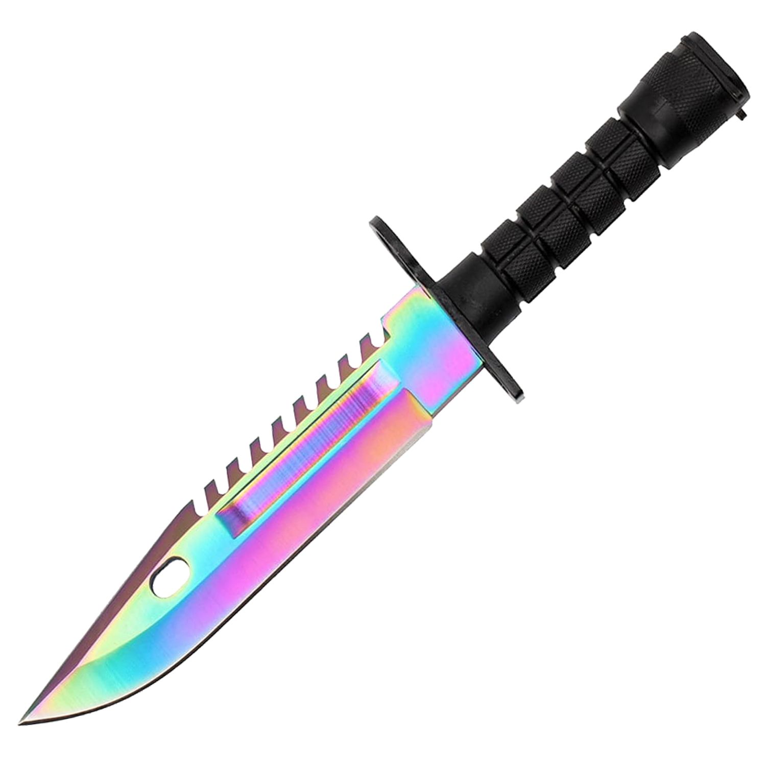 Cutit de vanatoare IdeallStore&reg;, Rainbow Rambo, 32.5 cm, multicolor, teaca inclusa fotografia produsului