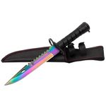 Cutit de vanatoare IdeallStore&reg;, Rainbow Rambo, 32.5 cm, multicolor, teaca inclusa fotografia produsului View 2 S