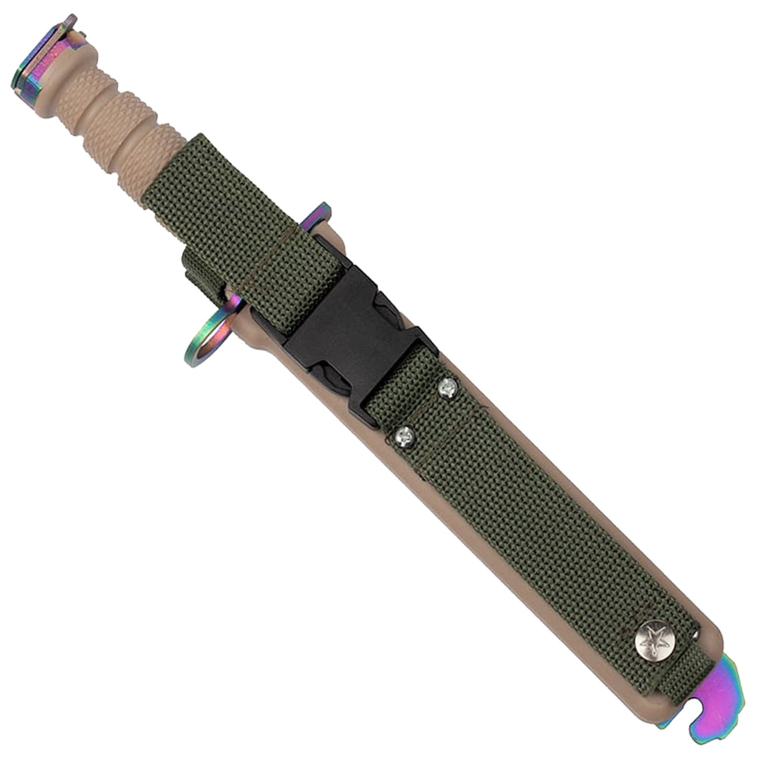 Cutit de vanatoare IdeallStore&reg;, Rainbow Desert, multicolor, 32.5 cm, teaca inclusa fotografia produsului View 14 L