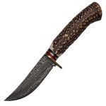 Cutit de vanatoare IdeallStore&reg;, Bone Tribal, bej, 36 cm, teaca piele fotografia produsului