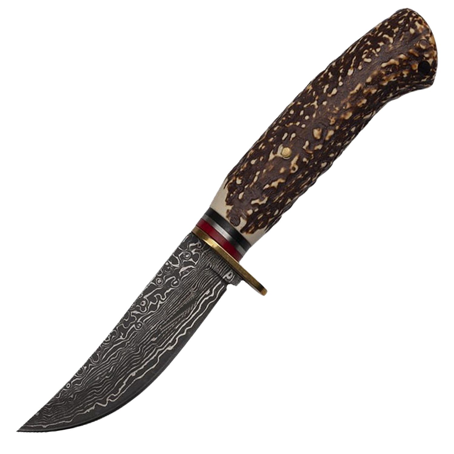 Cutit de vanatoare IdeallStore&reg;, Bone Tribal, bej, 36 cm, teaca piele fotografia produsului