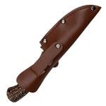 Cutit de vanatoare IdeallStore&reg;, Bone Tribal, bej, 36 cm, teaca piele fotografia produsului View 5 S