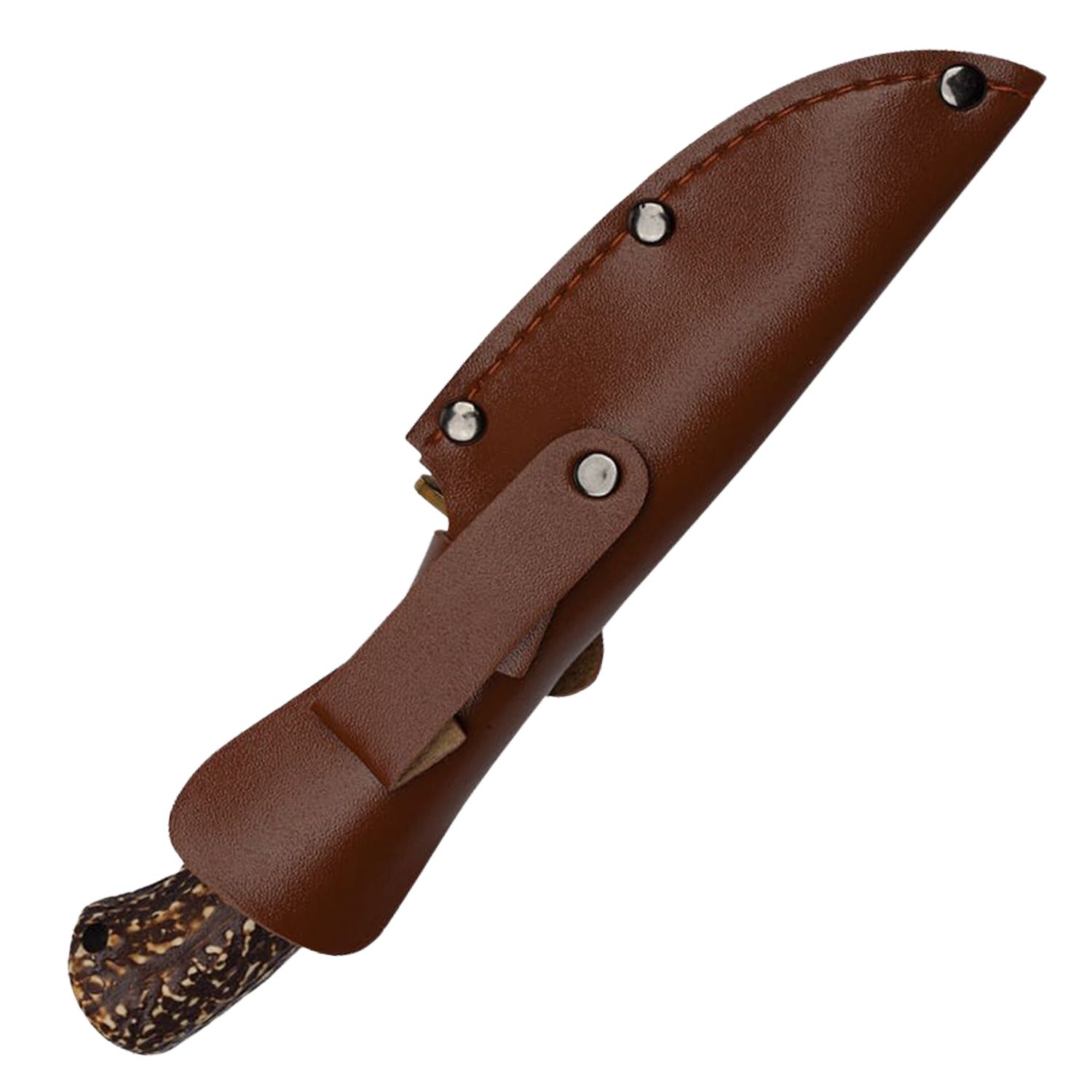 Cutit de vanatoare IdeallStore&reg;, Bone Tribal, bej, 36 cm, teaca piele fotografia produsului View 5 L