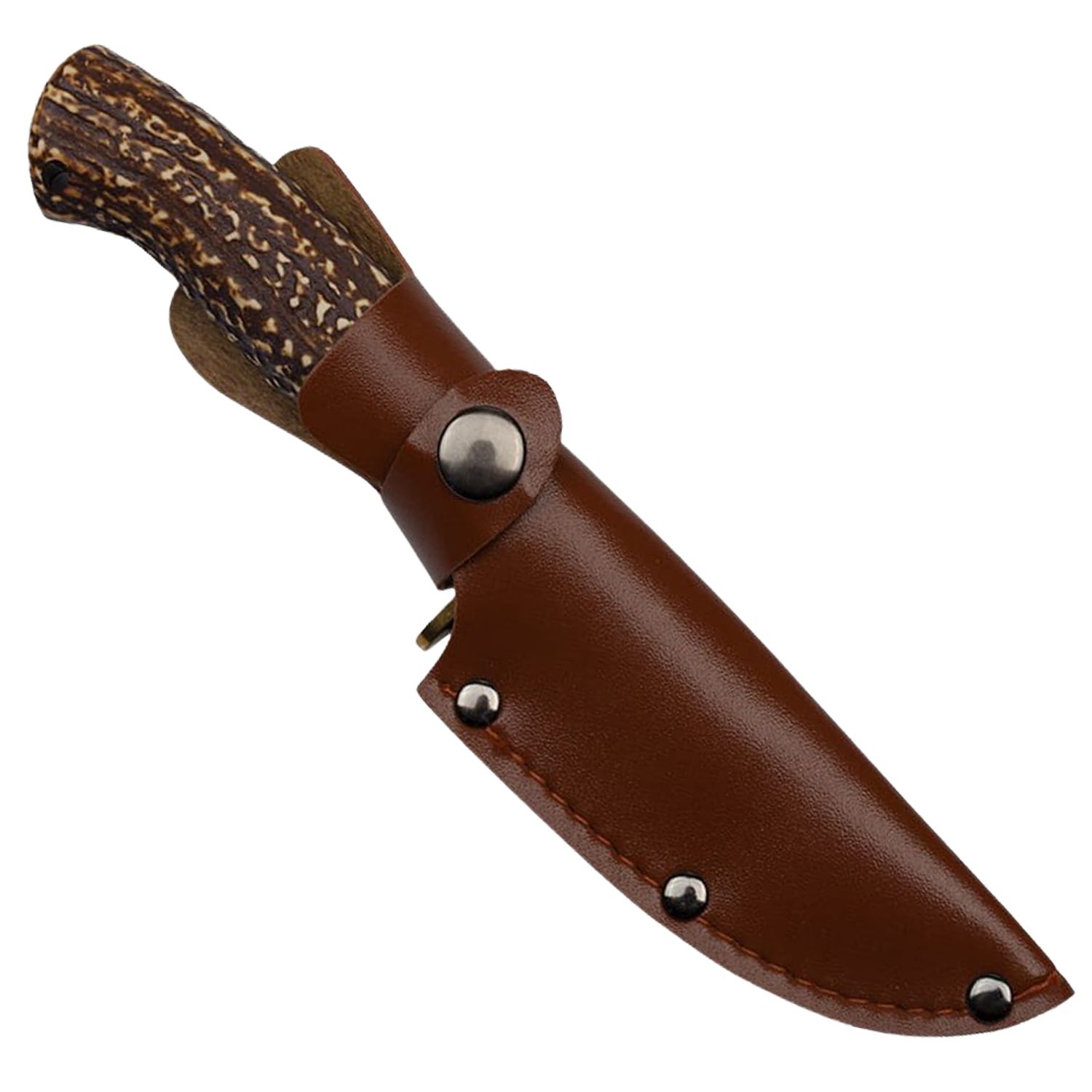 Cutit de vanatoare IdeallStore&reg;, Bone Tribal, bej, 36 cm, teaca piele fotografia produsului View 6 L