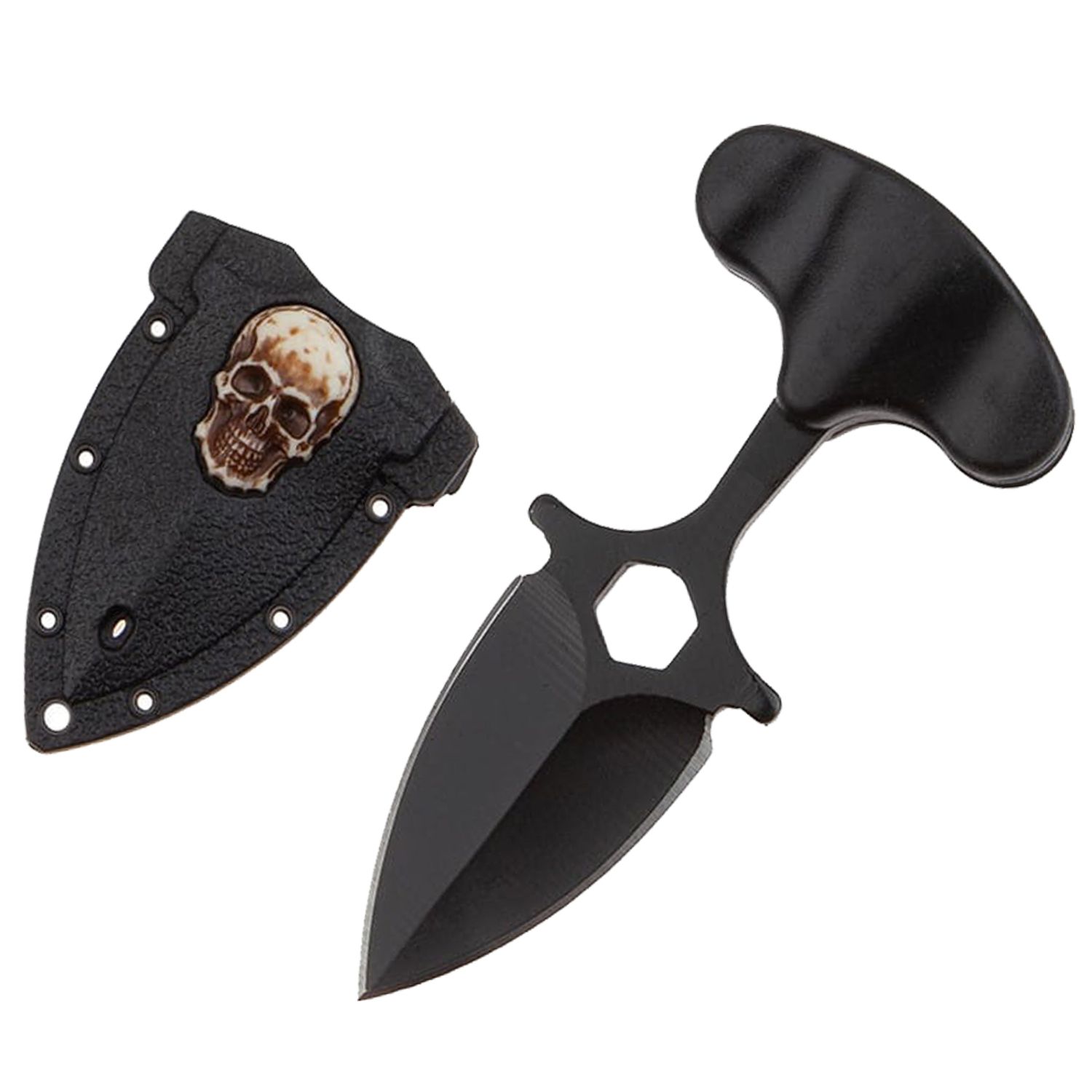 Cutit tactic de camping IdeallStore&reg;, Death Valley, 8 cm, negru, teaca inclusa fotografia produsului