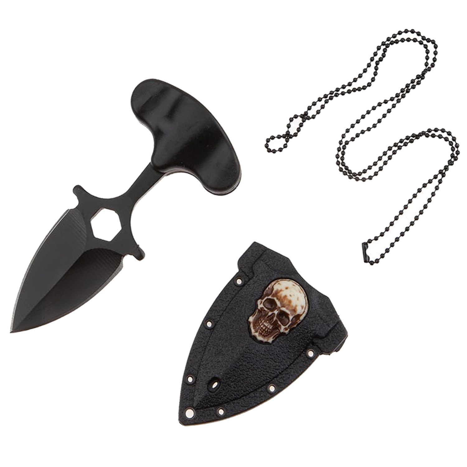 Cutit tactic de camping IdeallStore&reg;, Death Valley, 8 cm, negru, teaca inclusa fotografia produsului View 4 L