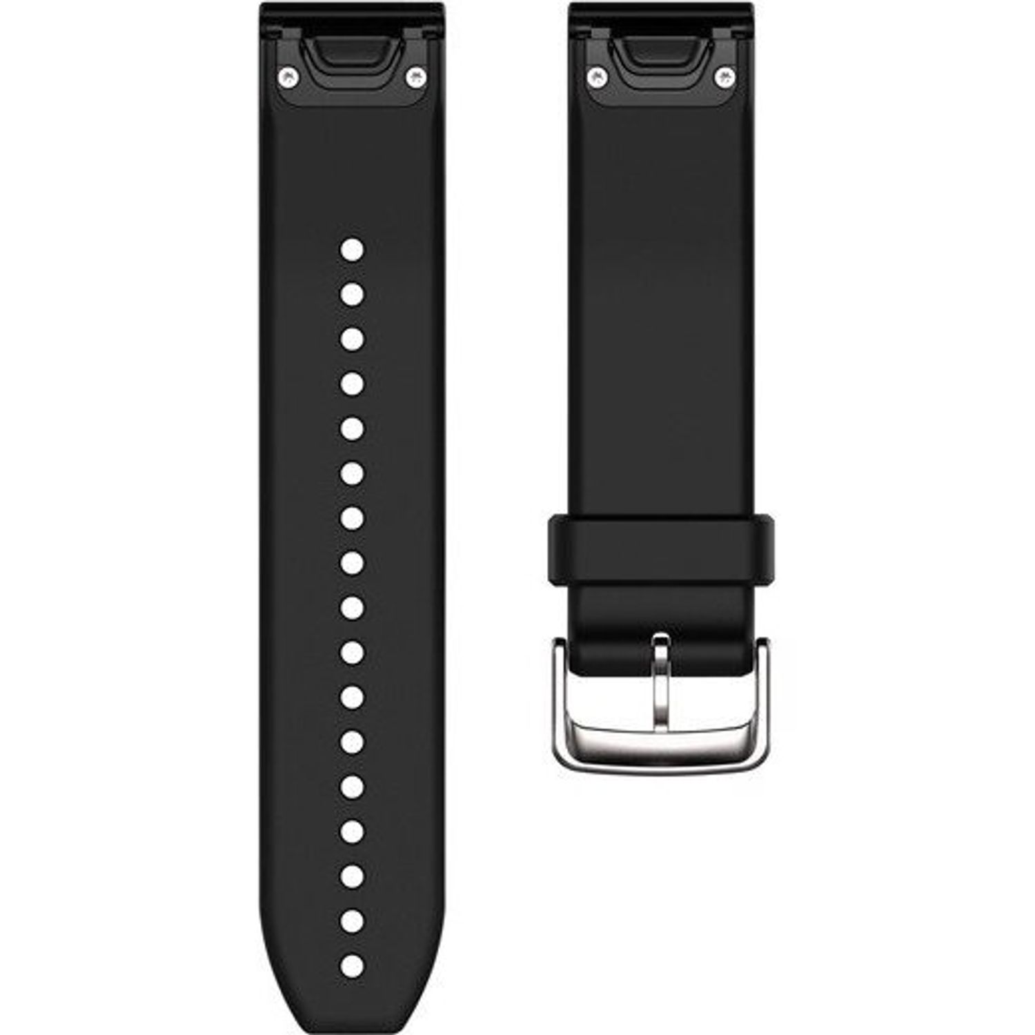 Curea smartwatch Garmin QuickFit, 22mm, Silicone, Black/Silver fotografia produsului View 2 L