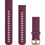 Curea smartwatch Garmin Quick Release, 20mm, Silicone, Berry/Gold fotografia produsului