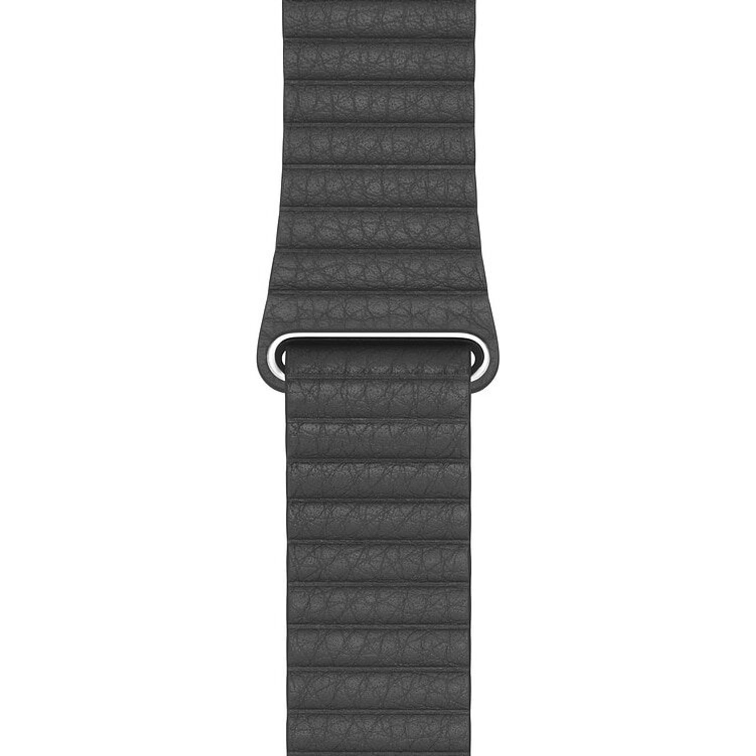 Curea pentru Apple Watch 44mm, Leather Loop, Medium, Black fotografia produsului